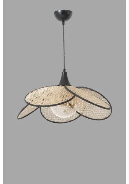 Závesný luster na lanku FUME 1xE27/40W/230V, priemer 45 cm, čierna/béžová