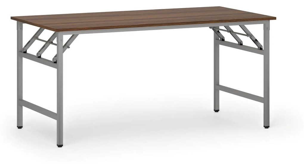 Konferenčný stôl FAST READY so striebornosivou podnožou, 1600 x 800 x 750 mm, orech