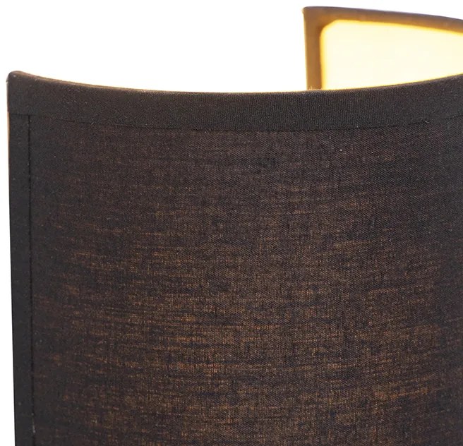 Moderná nástenná lampa čierna a zlatá - Simple Drum