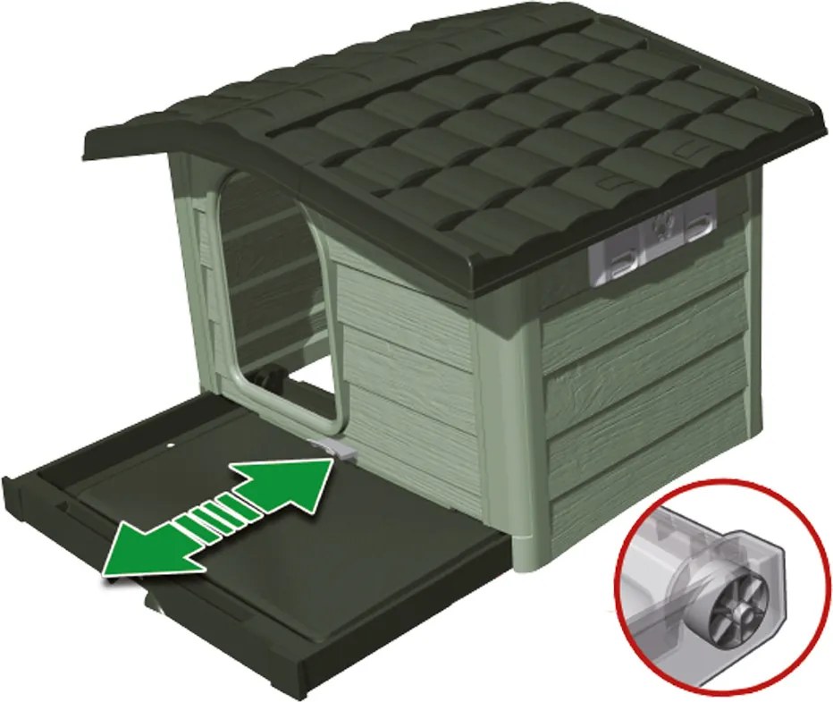 BAMA Búda pre psov plastová GRL, zelená, velká