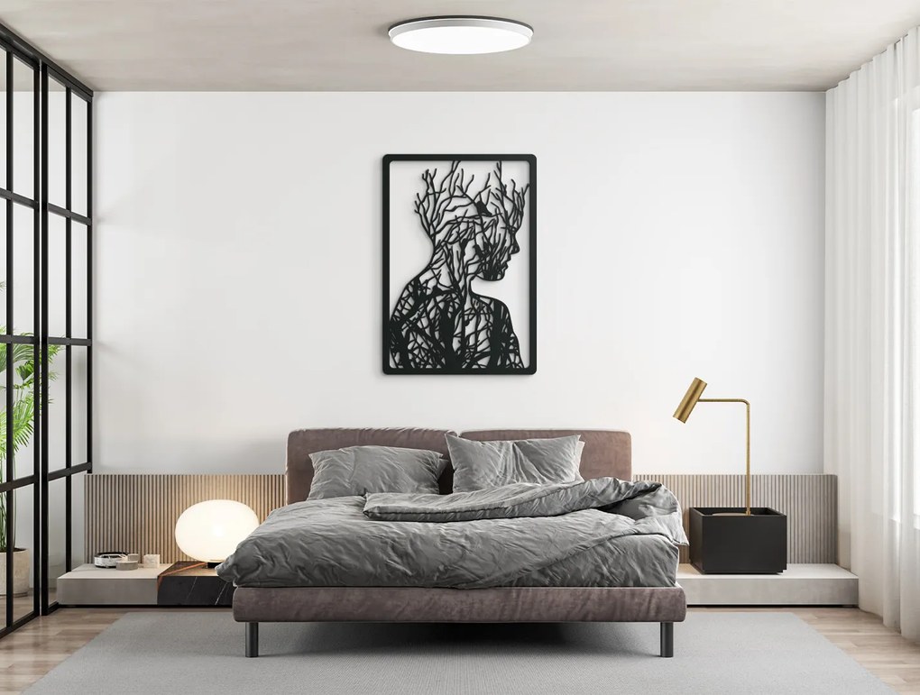 drevko Moderný obraz Žena Rozmer obrazu: 44,5 x 31 cm, Farba dekorácie: Čierna