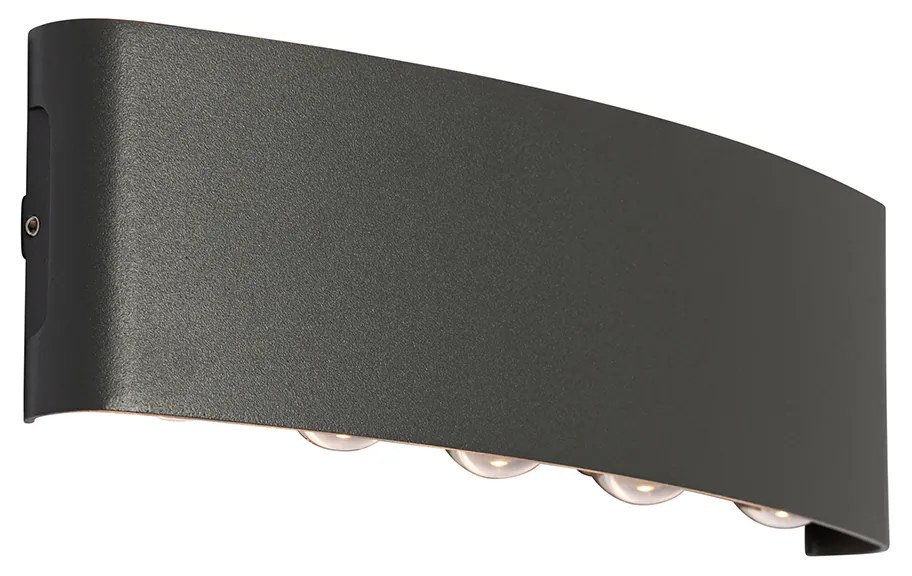 Vonkajšia nástenná lampa tmavosivá vrátane LED 10-svetlo IP54 - Silly