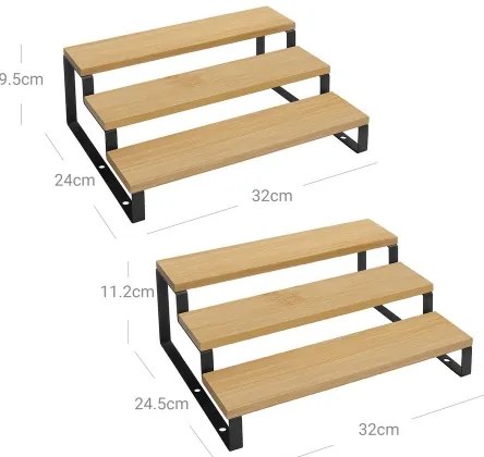 Sada 2x stojanov na koreničky MARGE čierna/hnedá