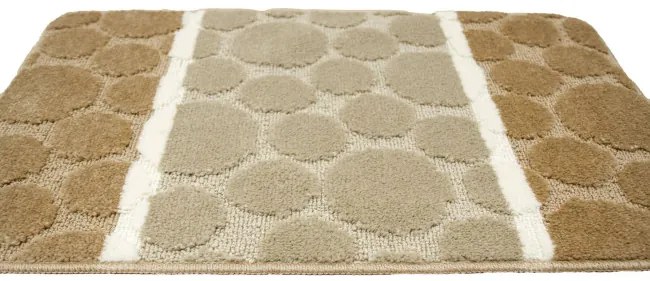 Sada kúpeľňových koberčekov SIENA béžová, pruhy / bodky