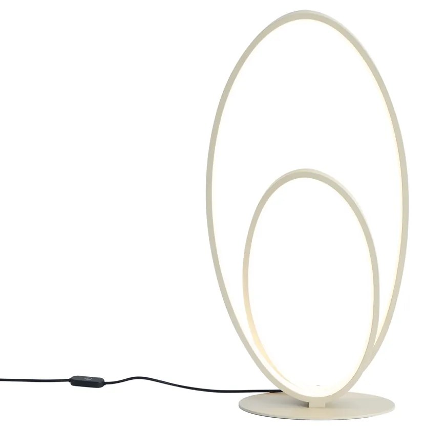 Dizajnová stolná lampa béžová vrátane LED 3-stupňové stmievanie - Boomerang