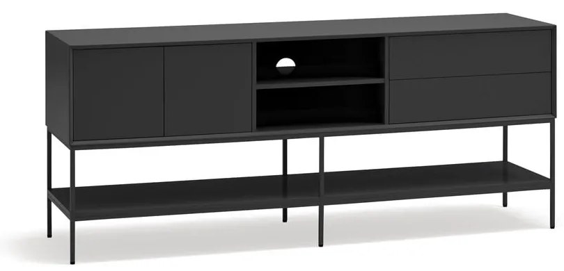 Čierny TV stolík 175x74x45 cm Platt – Teulat