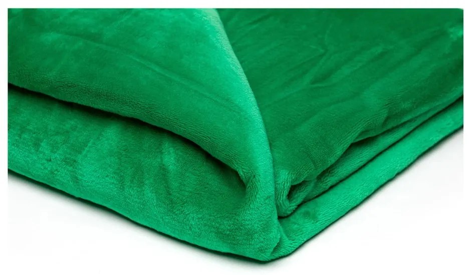 Zelená mikroplyšová deka My House, 150 × 200 cm