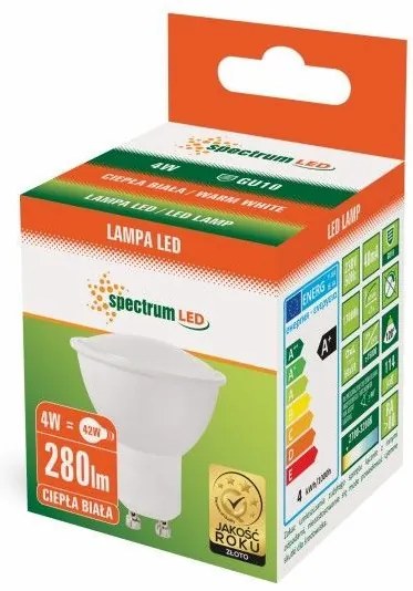 Toolight - Teplá LED žiarovka GU10 230V 4W 280lm 13259, OSW-01025