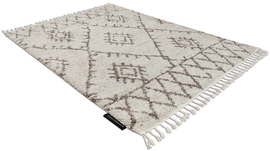 Koberec BERBER FEZ GO535, krémovo -hnedý, strapce, Shaggy