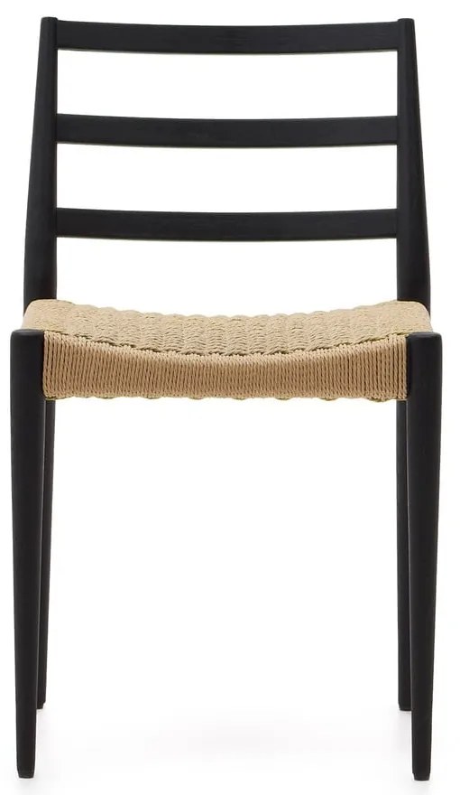 Jedálenská stolička z dubového dreva v čierno-prírodnej farbe v súprave 2 ks Analy – Kave Home