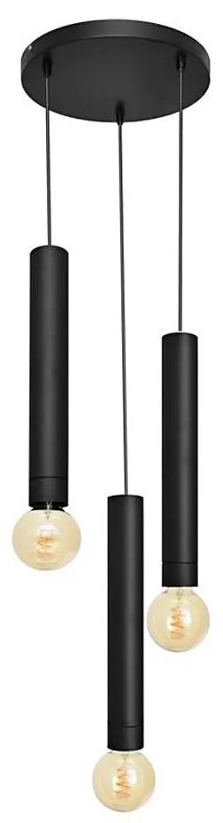 Luster na lanku TUBA 3xE27/15W/230V čierna