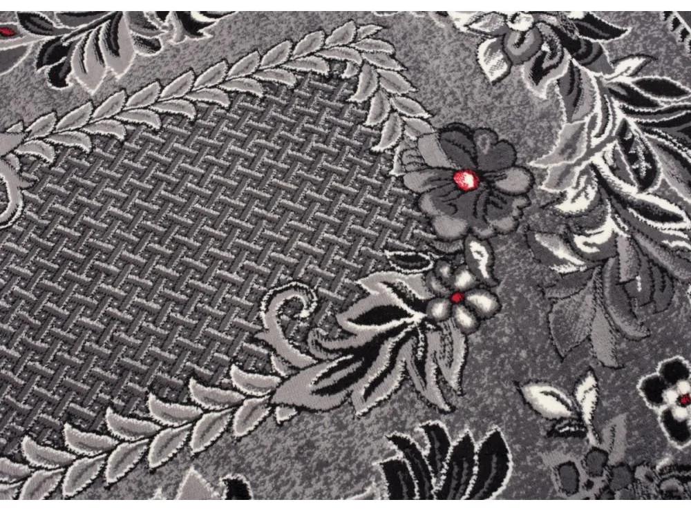 Kusový koberec PP Kvetiny sivý atyp 100x150cm