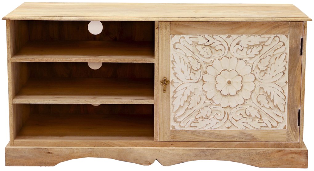 furniture-nabytek.cz - Rustikální tv stolek z dřeva mango 120x60x45
