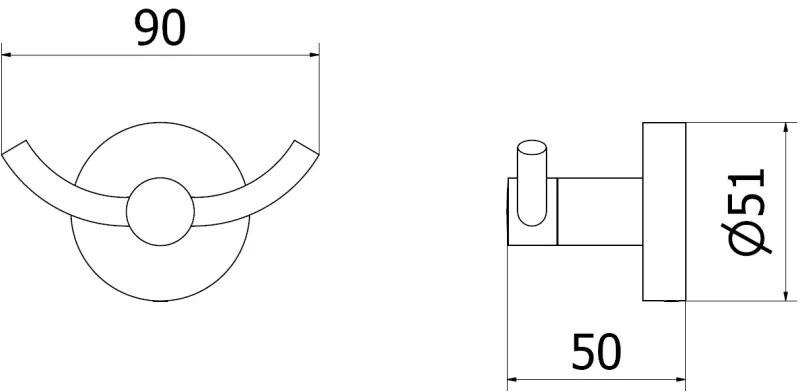 Mexen Remo,  2-háčik na uteráky, brúsená oceľ, 70507352-97