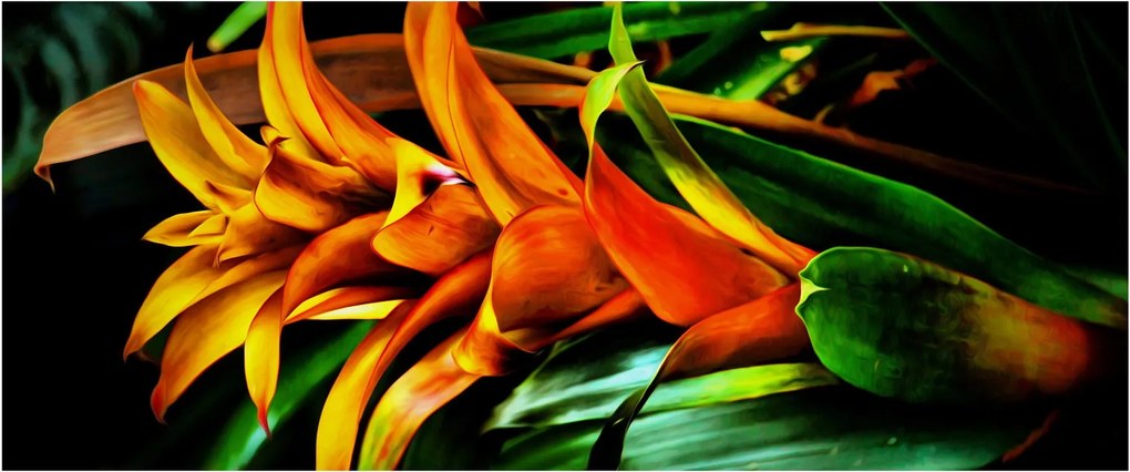 Obraz oranžovej kytice (120x50 cm)