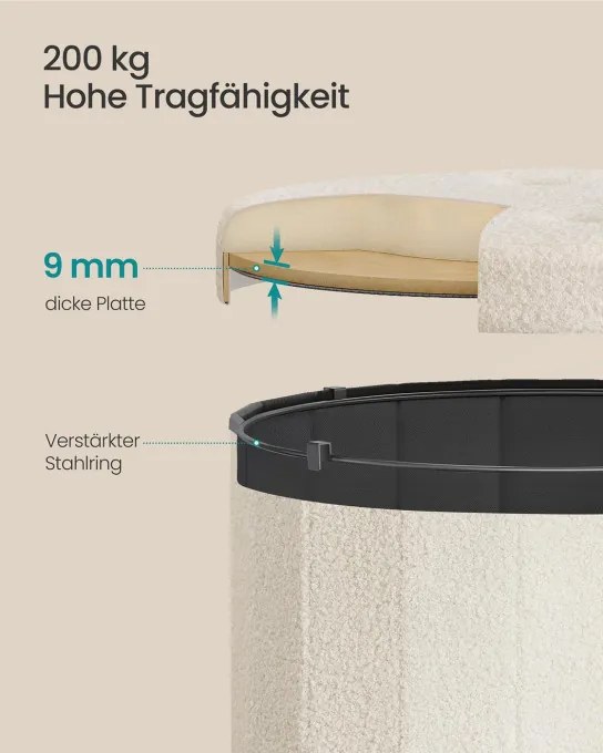 Taburetka s vekom LSF606W01 krémová