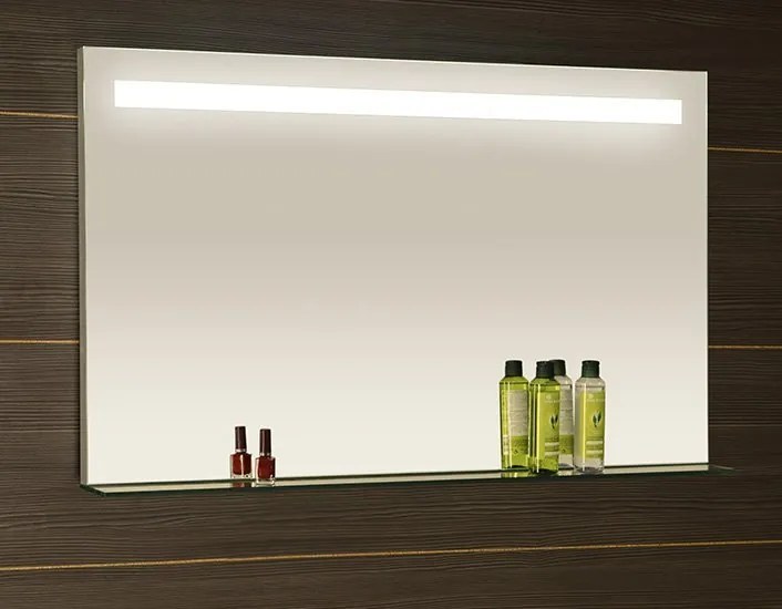 Sapho Sapho, BRETO LED podsvietené zrkadlo, sklenená polica, 1200x608mm, BT120