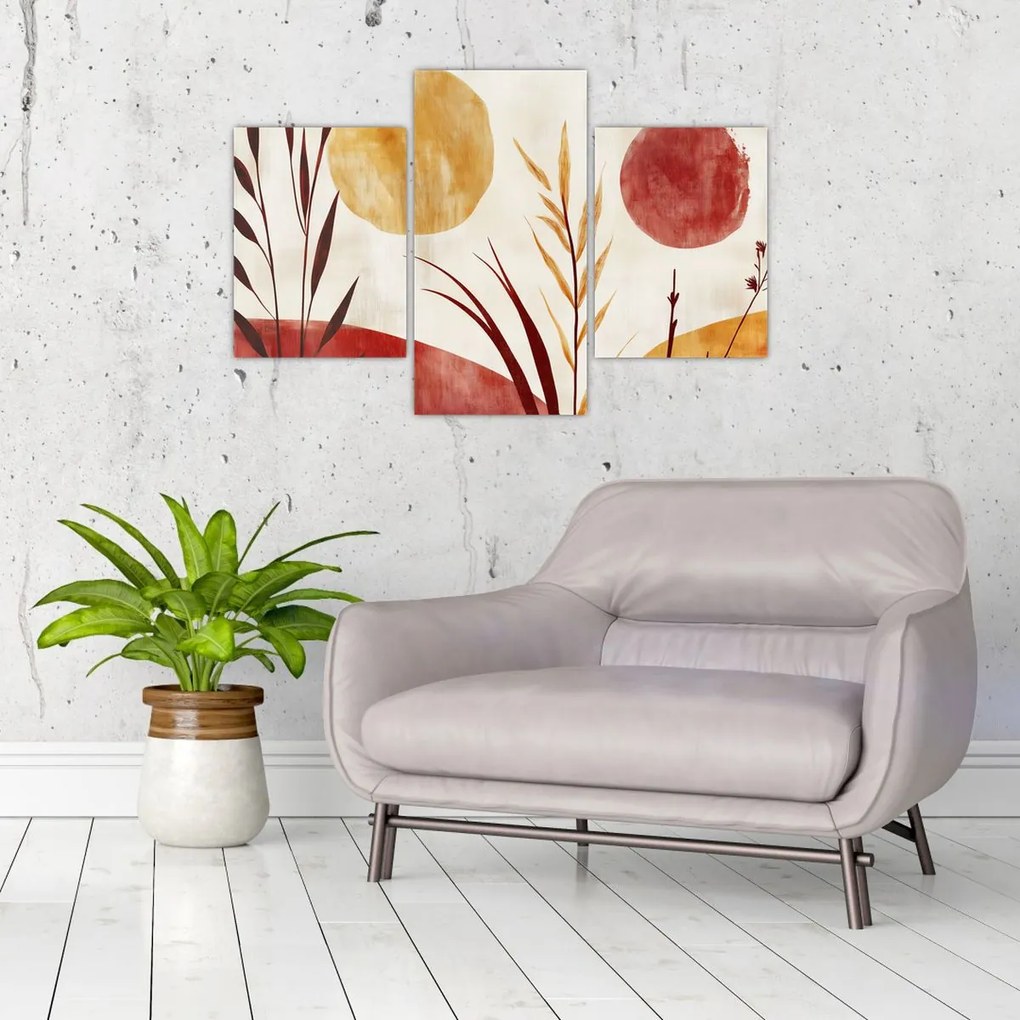 Obraz - Rastliny a kruhy (90x60 cm)