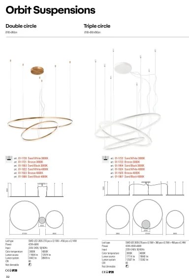 Redo 01-1721 - LED Luster na lanku ORBIT LED/42W + LED/66W/230V bronz