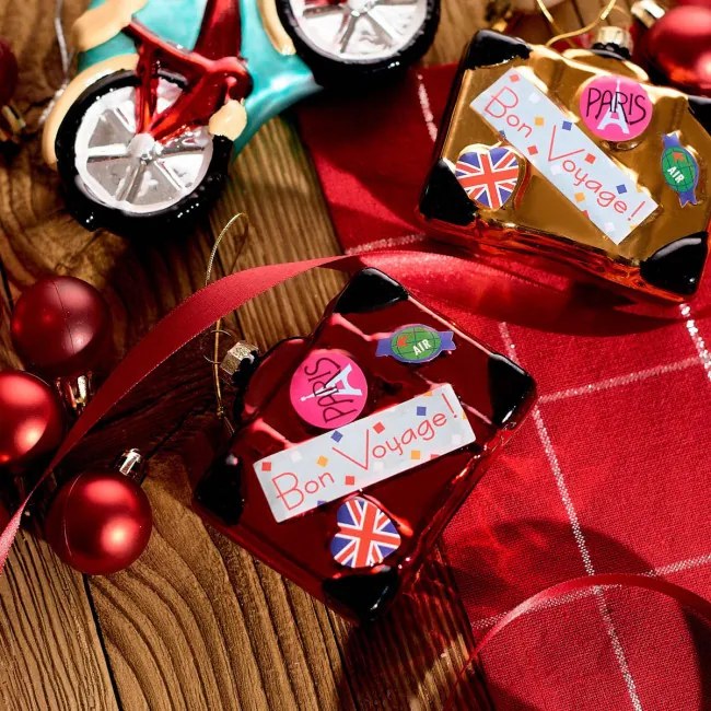 Vianočná dekorácia GLASSO cestovný kufor 714955