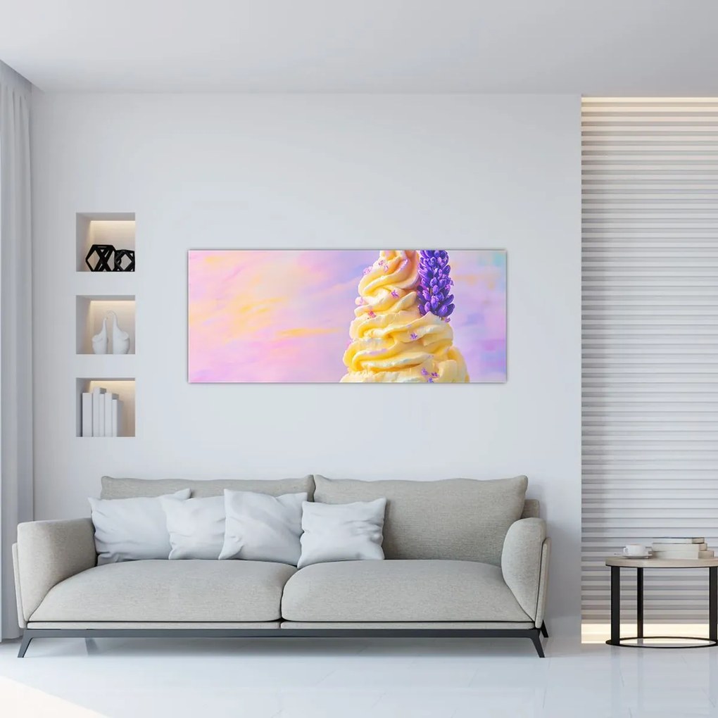 Obraz - Zmrzlina s levanduľou (120x50 cm)