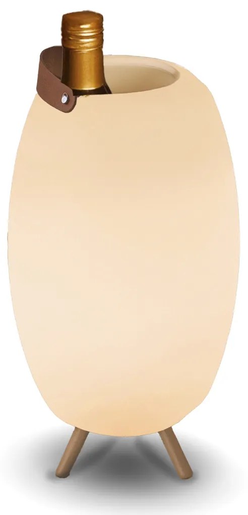 Stojacia lampa biela 40,5 cm vrátane LED a reproduktora, stmievateľná RGB IP44 s diaľkovým ovládaním - Apolo
