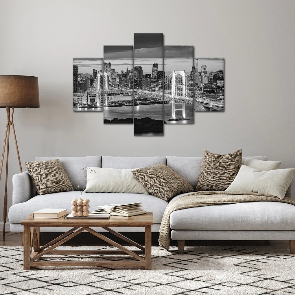 Obraz - Čiernobiele veľkomesto (150x105 cm)