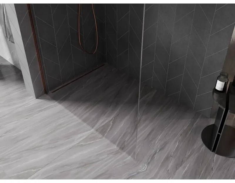 Mexen, Mexen Kioto-X L sprchová stena 90 x 200 cm, priehľadná 10 mm, ružové zlato - 800-090-107-60-00-X