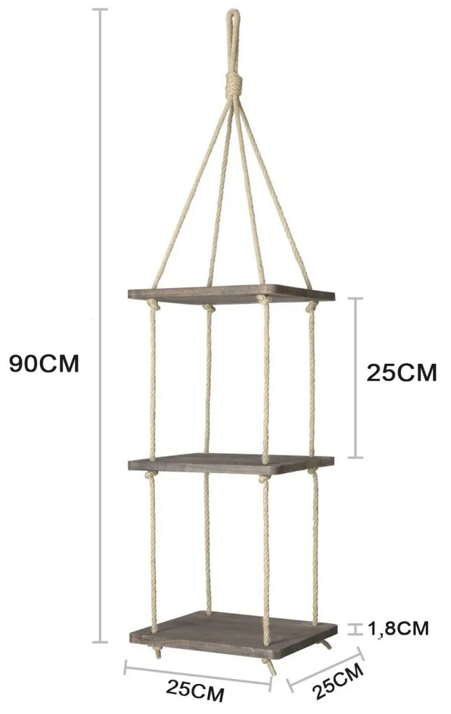 Závesný policový rebrík MOANA orech