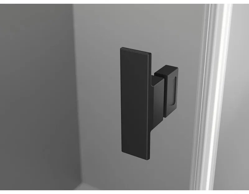 Mexen Mist-H Duo, 2-krídlový výklopný sprchový kút 120 x 95 cm, číre sklo, čierny profil, 8A5-120L-095P-70-00