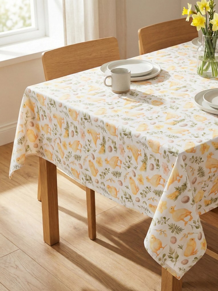 Veľkonočný hranatý obrus 120 x 140 cm - Jarné liahnutie