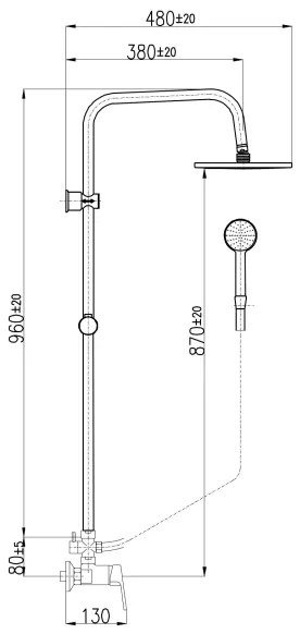 RAV Slezák CO182.5/7 - Sprchová súprava s vodovodnou batériou COLORADO lesklý chróm