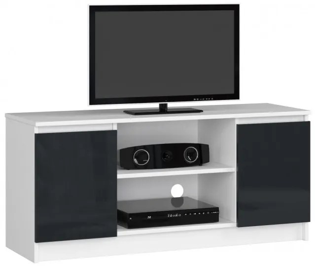 Stolík pod TV RTV 120 2D 1P grafitový, lesk