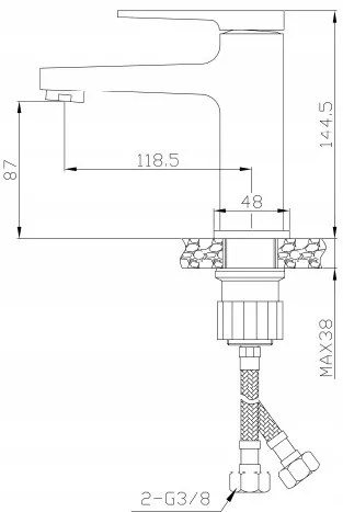 Invena Midnight, umývadlová batéria, čierna-ružové zlato, BU-35-014-V