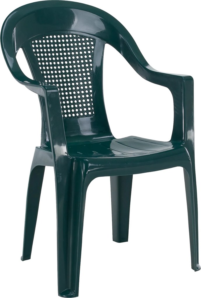 Záhradné stohovateľné kreslo, zelená, MEDRO