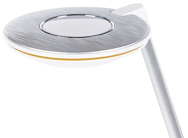 Kovová stolná LED lampa biela/strieborná CORVUS Beliani