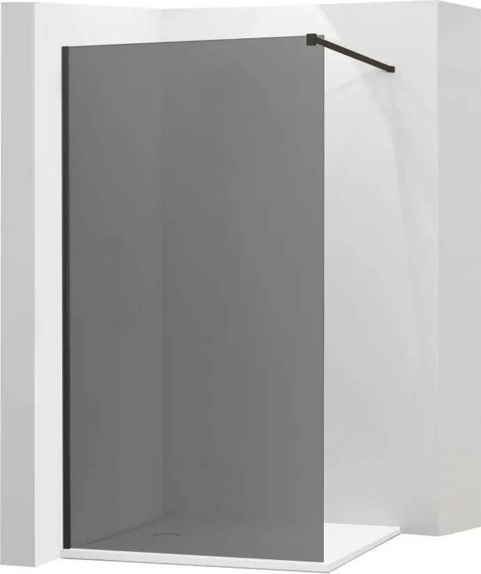 Mexen KIOTO sprchová zástena WALK-IN 8mm, 90x200 cm, sklo šedé-profil čierny, 800-090-101-70-40