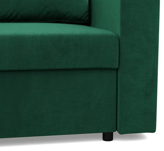 Rohová rozkladacia sedačka NEO Kronos fľaškovo zelená