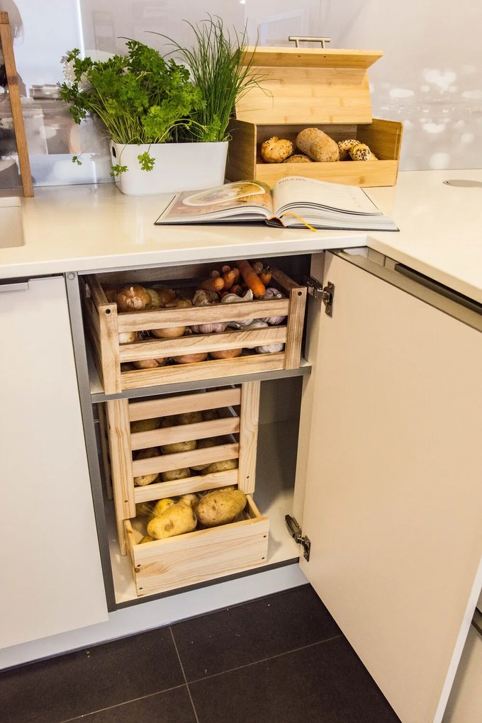 Čisté dřevo Drevená bednička na zemiaky, 31 x 37 x 50 cm