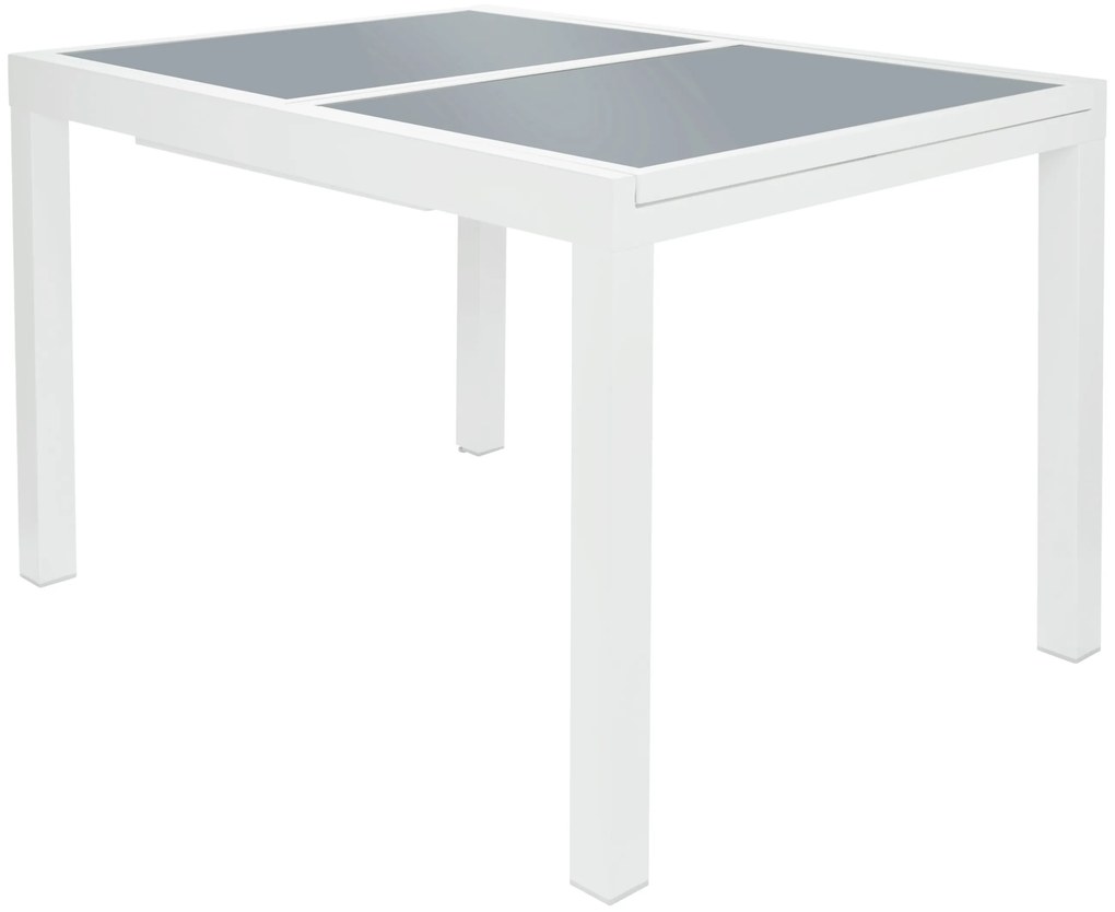 Livarno home Hliníkový záhradný rozkladací stôl Houston, biely/bledosivý  (100385876)