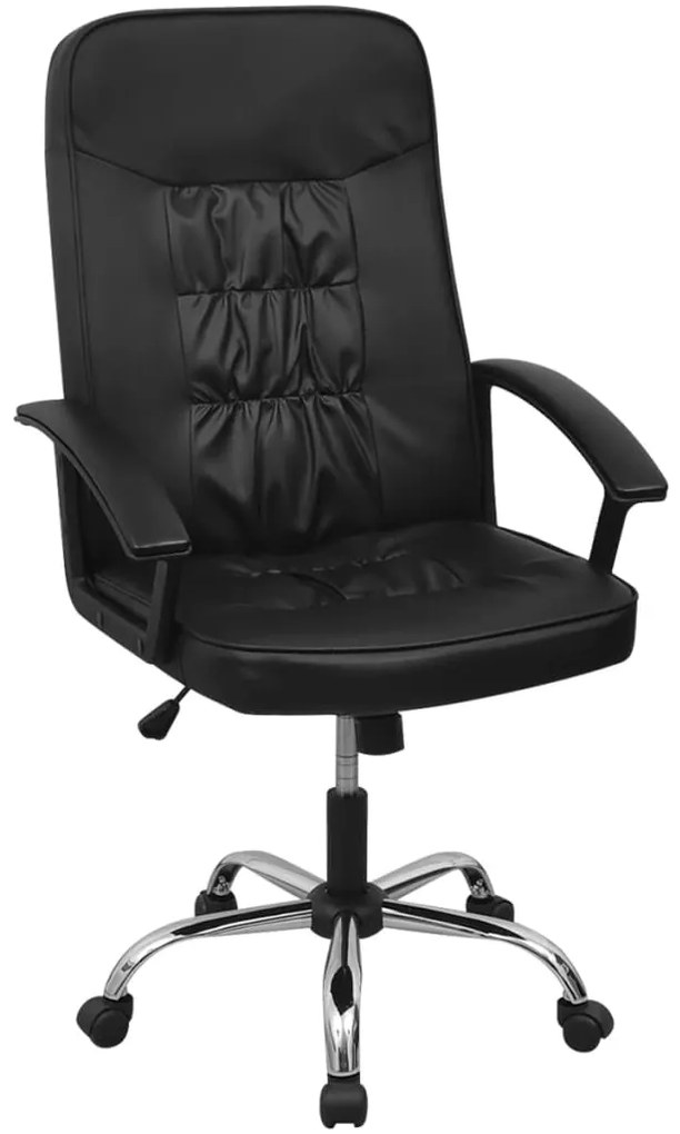 vidaXL Čierne kancelárske kreslo z umelej kože  67 x 70 cm