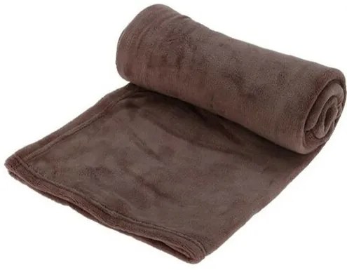 Deka fleece hnedá, 125 x 150 cm