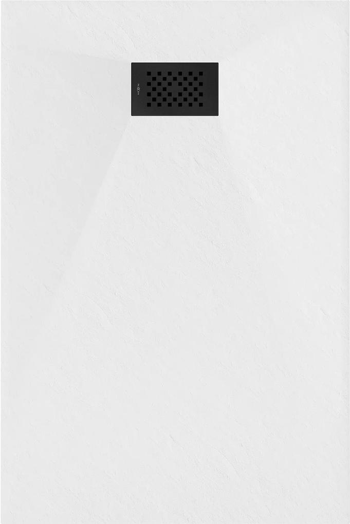 Mexen Hugo, obdĺžniková sprchová vanička SMC 120 x 80 cm, biela, čierna krytka, 42108012-B