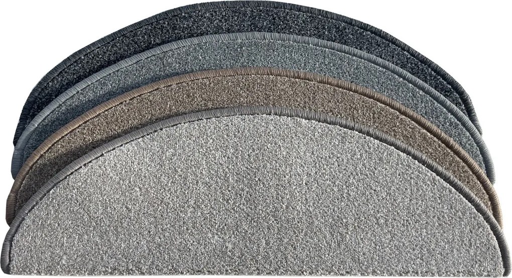 Nášľapy na schody Messina šedá polkruh, samolepiaca - 28x65 polkruh (rozmer vrátane ohybu) Vopi