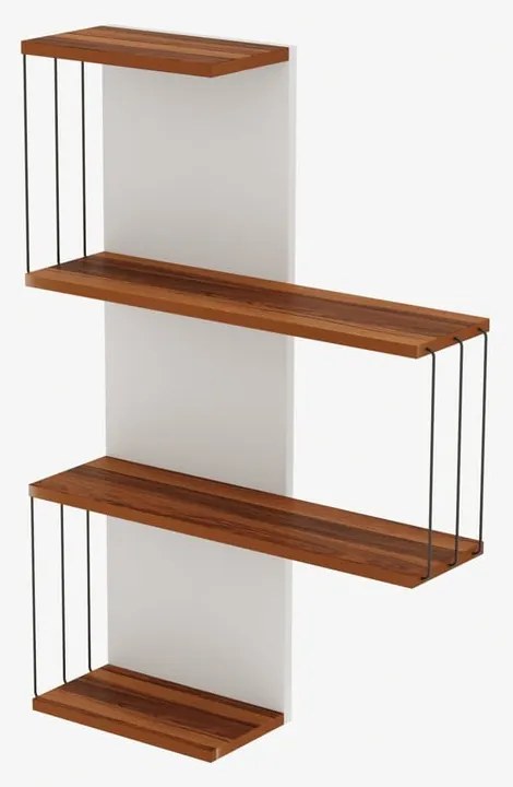 Poschodová polica v dekore borovice v bielej a prírodnej farbe 64 cm Cambel – Kalune Design