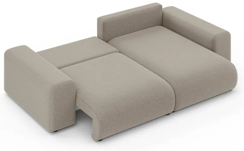 Béžová rozkladacia rohová pohovka s úložným priestorom (variabilný roh) Luma – Ropez