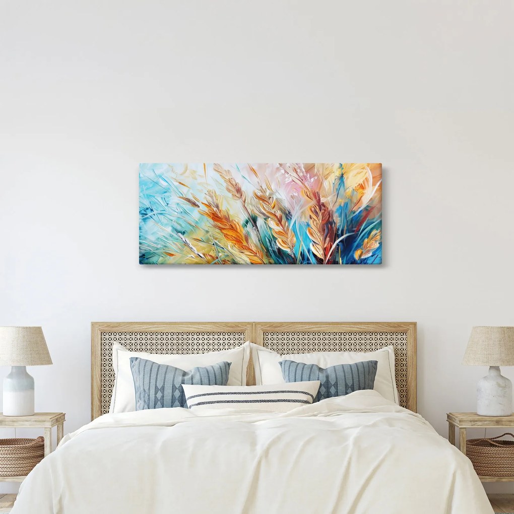 Obraz - Pšenica, abstrakcia (120x50 cm)