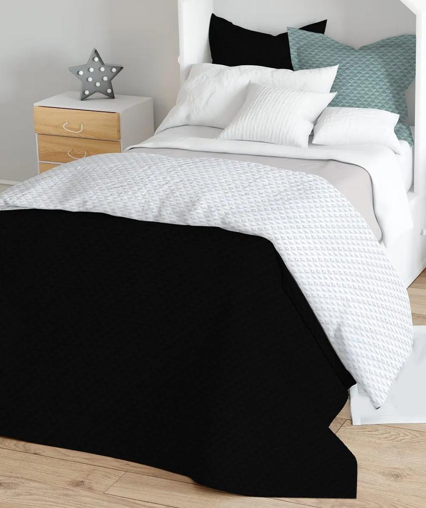 Domarex Prehoz na posteľ Laurine Prešívaný Farba: Biela/Čierna, Veľkosť: 200 x 220 cm
