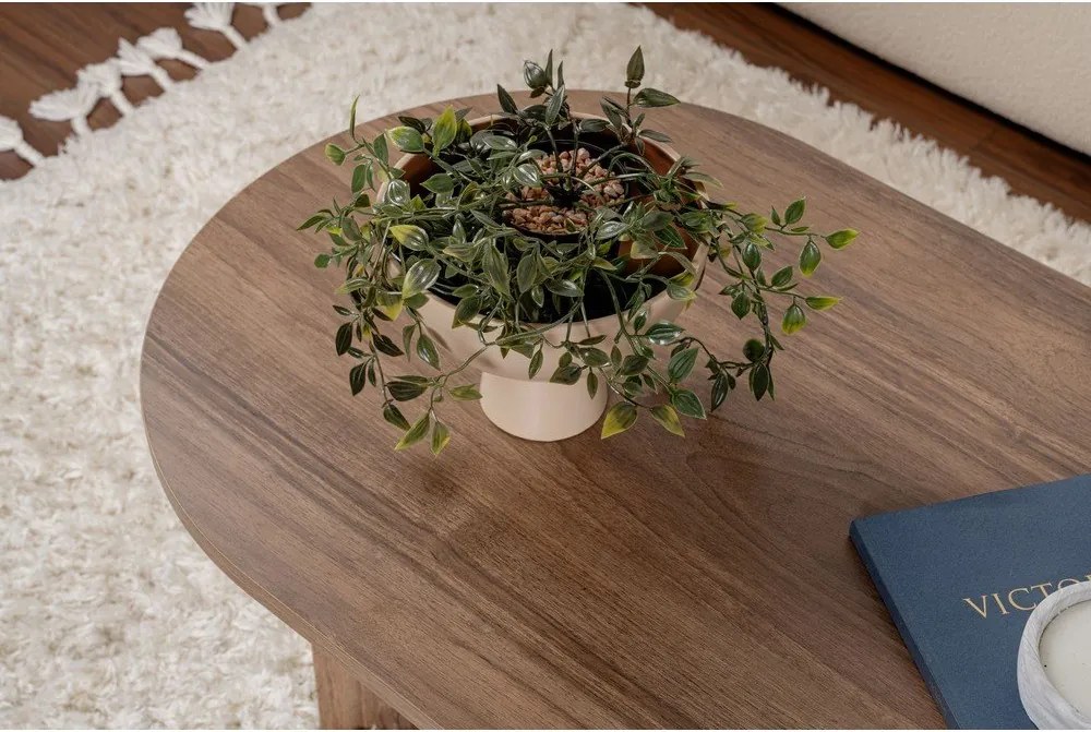 Tmavohnedý konferenčný stolík v dekore orecha 60x119 cm Sable – Kalune Design