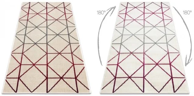 Koberec GINA 21242561 geometrický béž / červený / sivý